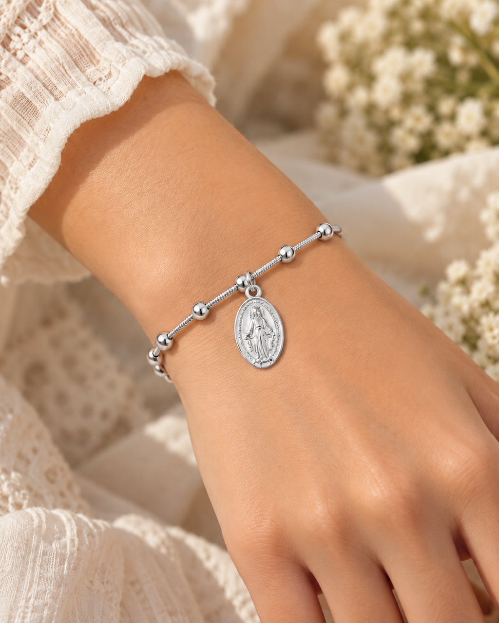 Pulsera Milagrosa Plateada